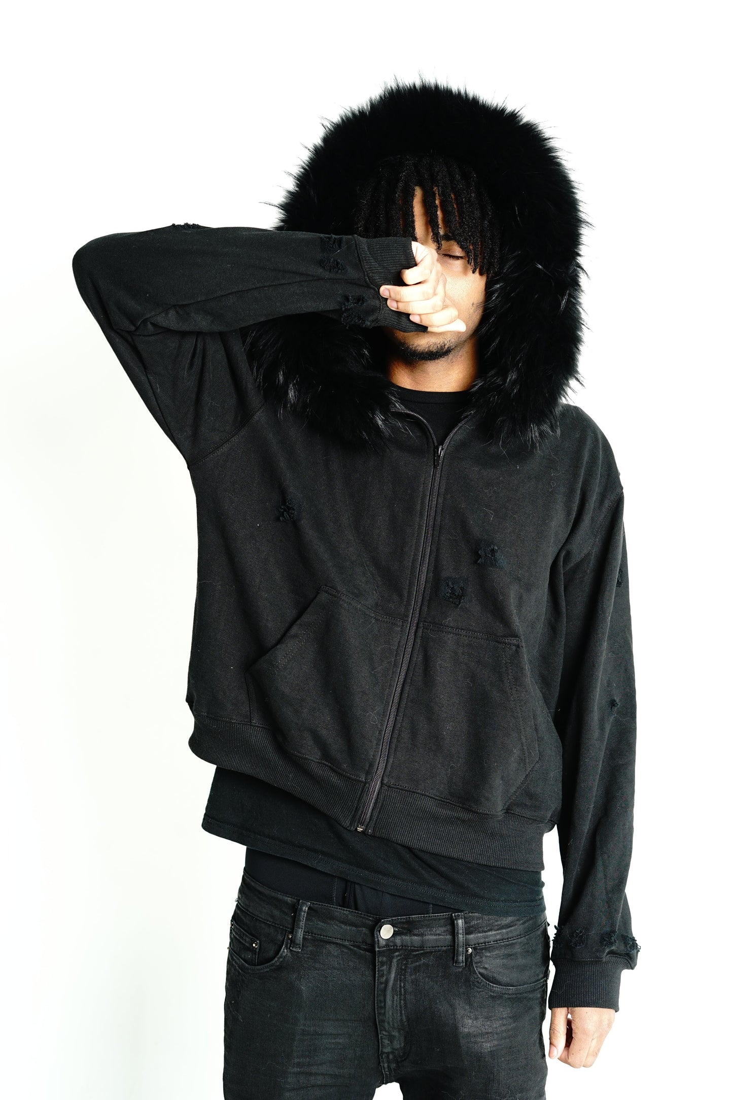 Premade (BLACK) Eskimo Fur Hoodies