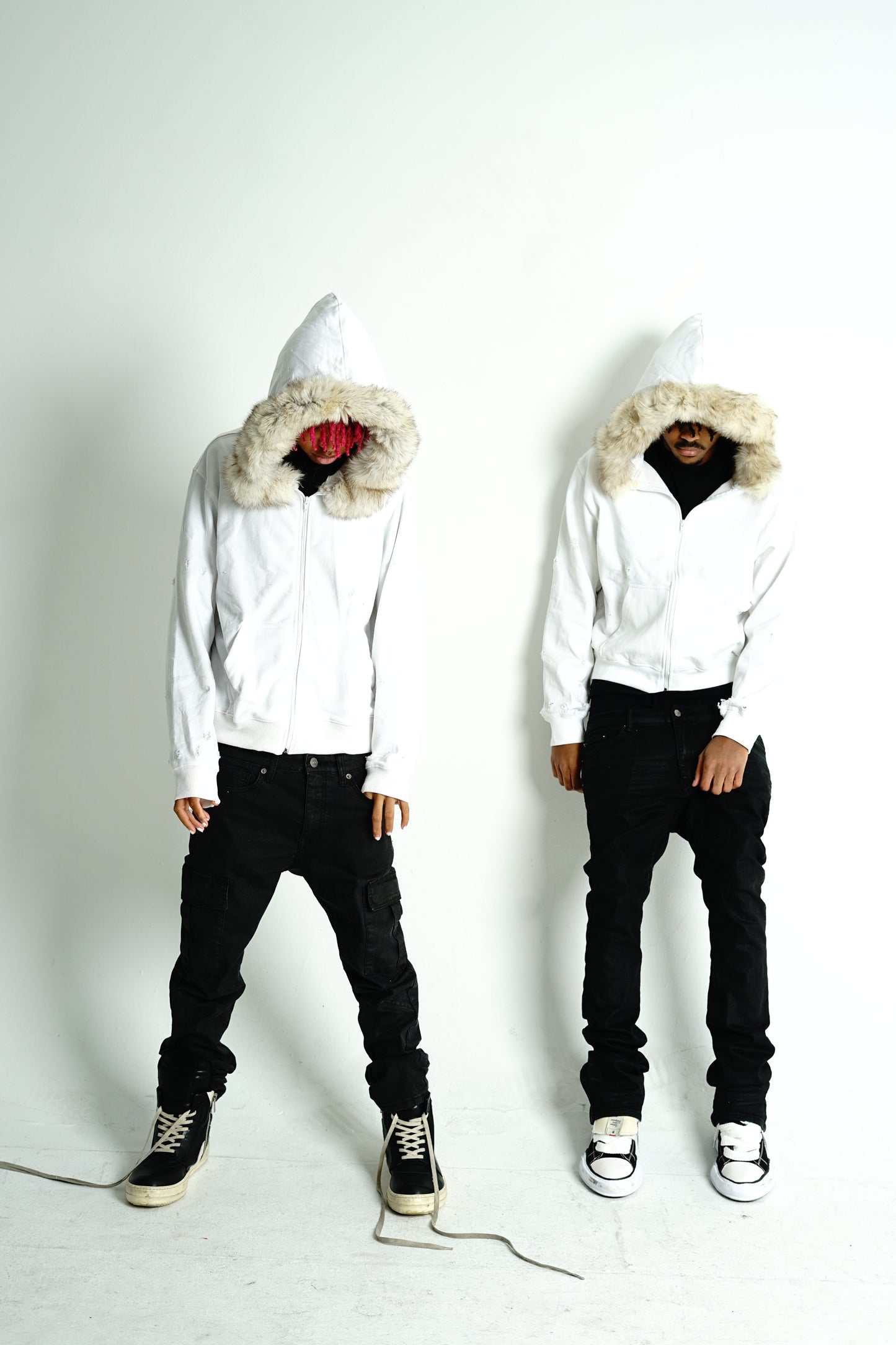 Premade (White) Eskimo Fur Hoodies