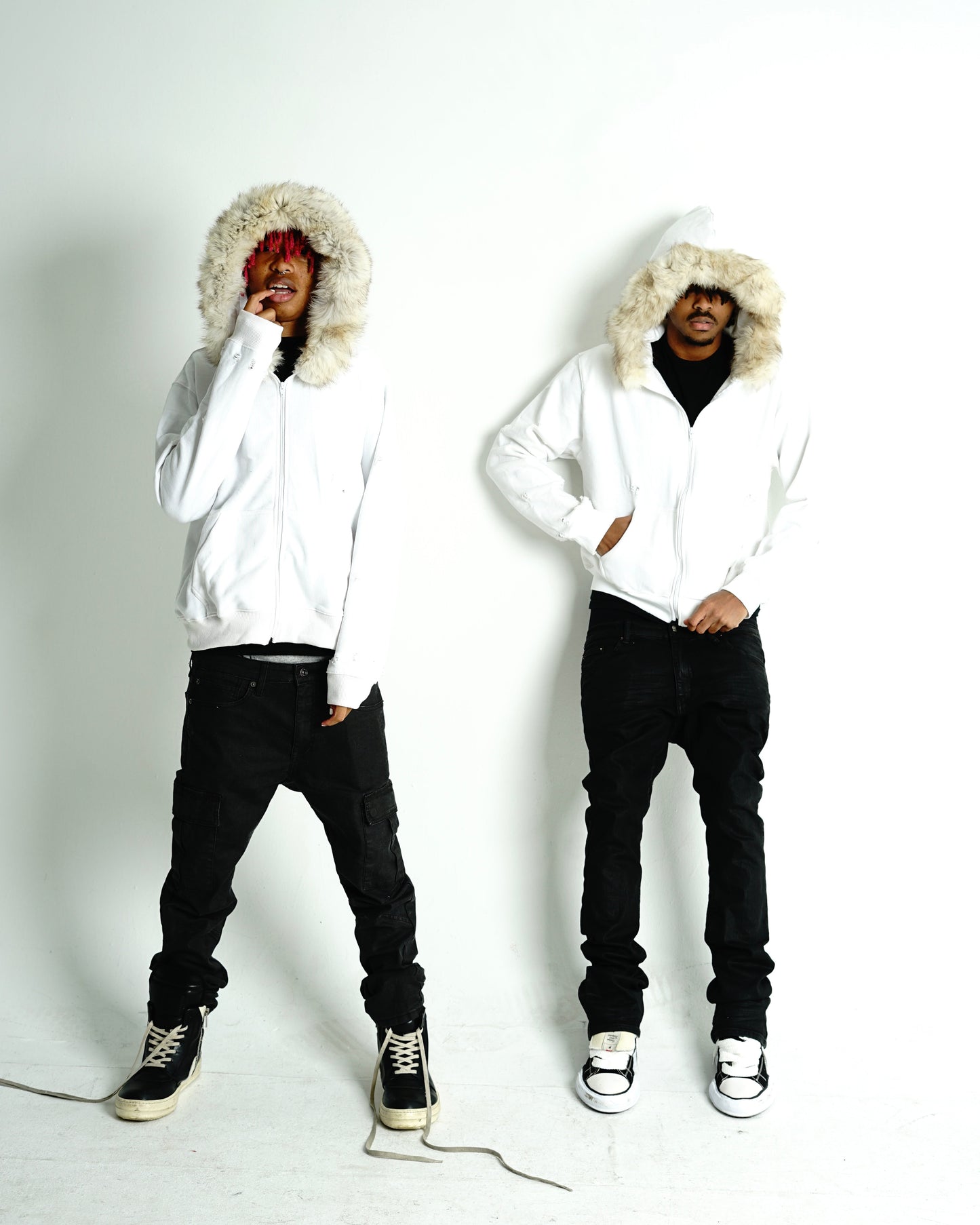 Premade (White) Eskimo Fur Hoodies