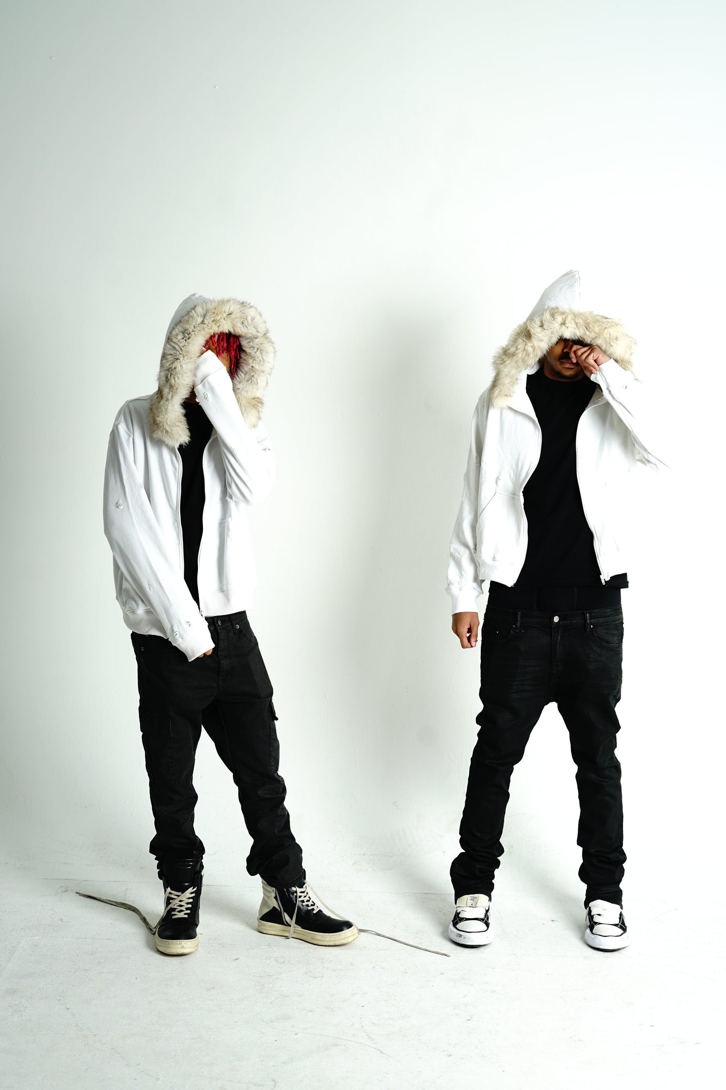 Premade (White) Eskimo Fur Hoodies